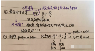 接下來就是期貨對沖的計(jì)算了，先上手寫筆記