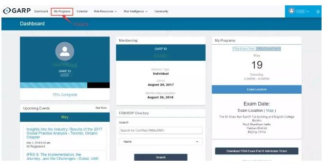 登陸后進(jìn)入個(gè)人信息頁面，點(diǎn)擊my programs