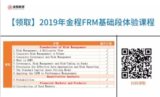 2019年金程frm基礎(chǔ)課程