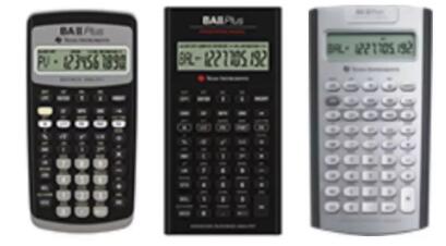 Texas Instruments BA II Plus (兩個版本)，包括 BA II Plus Professional