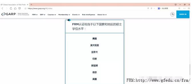FRM認(rèn)證相當(dāng)于美國(guó)、澳大利亞、加拿大、印度、新加坡、南非、英國(guó)的碩士學(xué)位水平