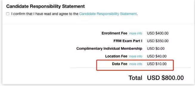 這一次，F(xiàn)RM新考生報名，要多交10美元的Data Fee